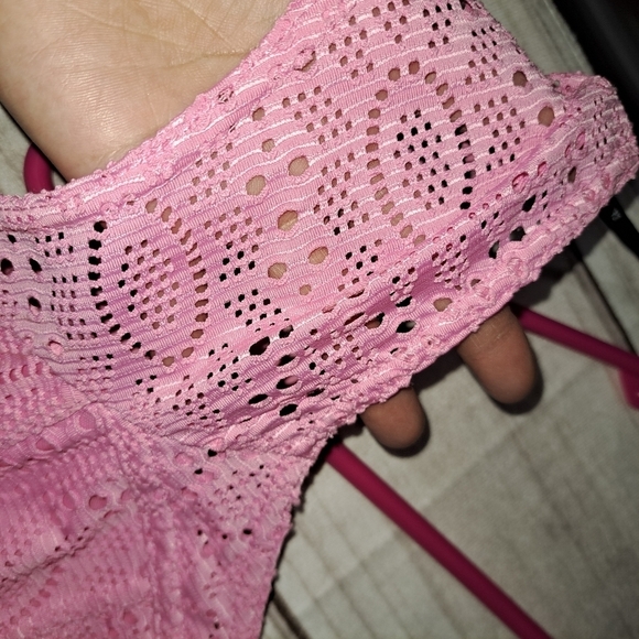 2 FOR 20 SALE Forever 21 Knit Eyelet Pink Icing Dress Size Medium - Picture 7 of 8